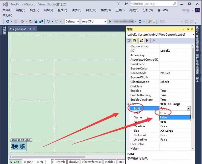 VisualStudio怎么设置控件文本字体格式