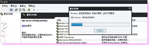 sql2005 本地计算机上的SQL SERVER服务启动后又停止了解决方法