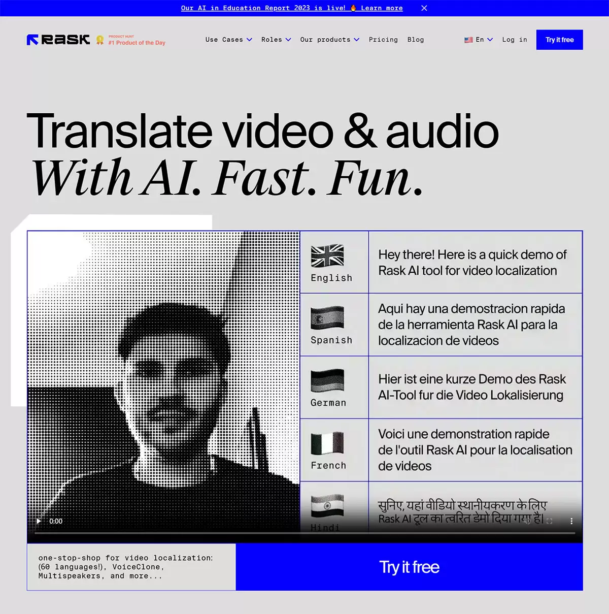 Rask Ai:视频翻译和配音工具