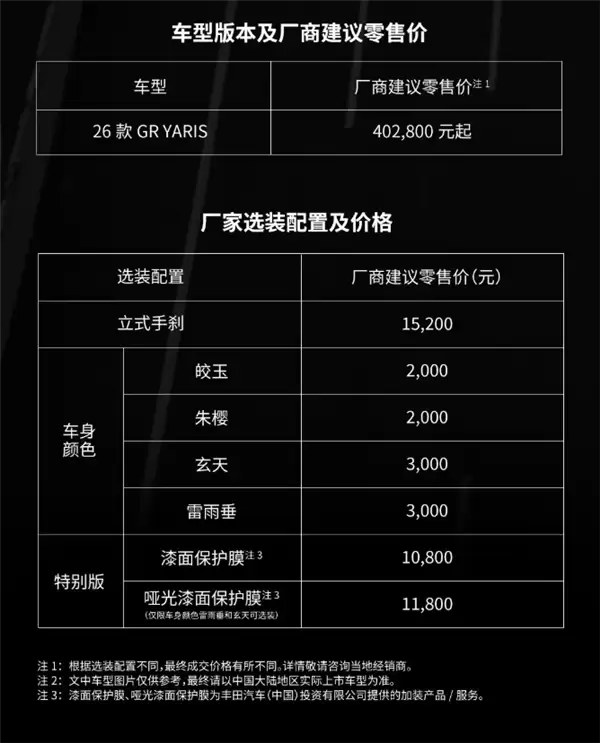 最强三缸“买菜车” 新款丰田GR YARIS在中国上市:40.28万起