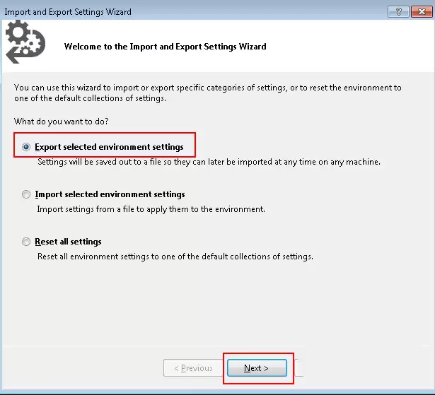 VS2013环境配置数据怎么导出