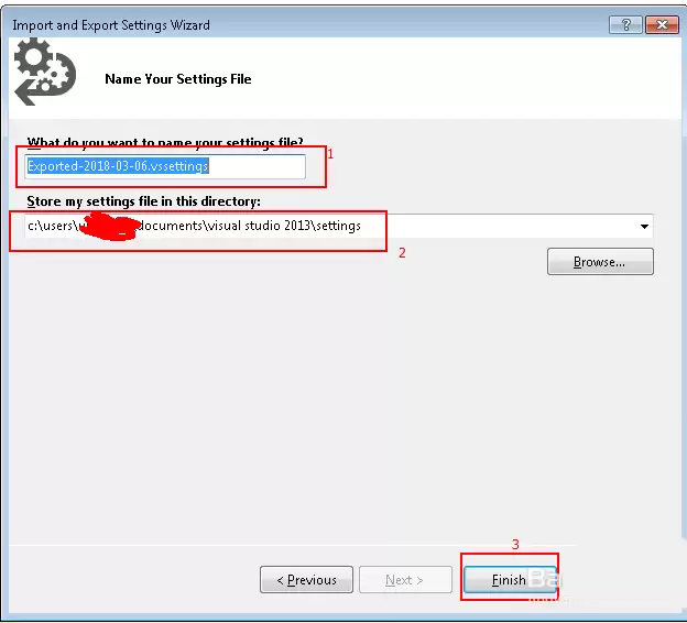 VS2013环境配置数据怎么导出