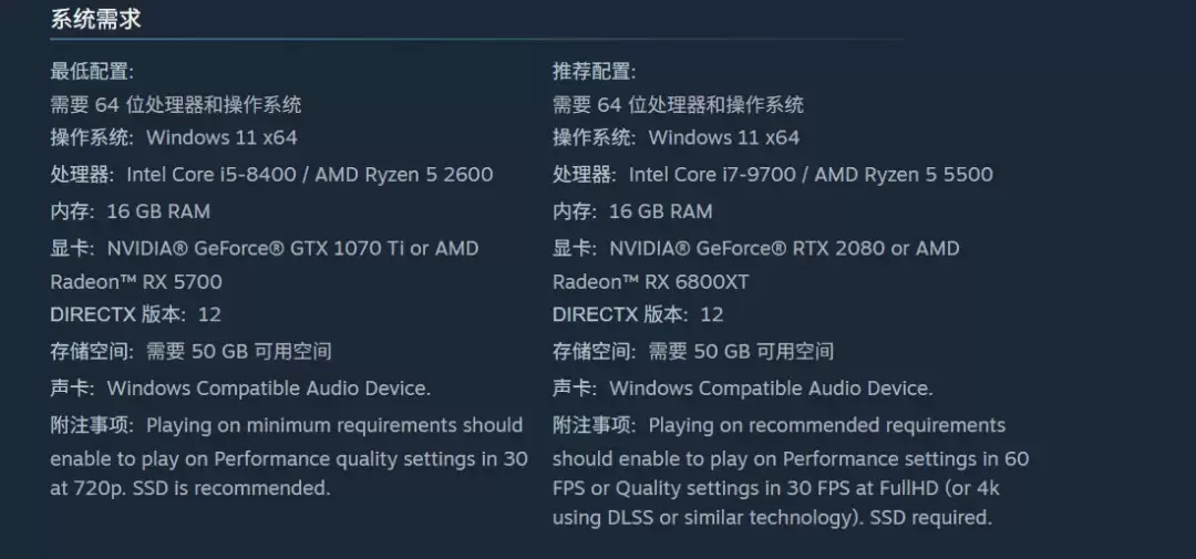 《哥特王朝：重制版》PC配置公布后 优化让人担忧