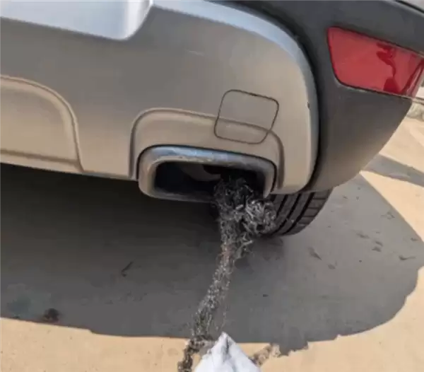 车辆排气管被堵塞钢丝球 女车主报警悬赏寻线索！网友：为啥被塞呢