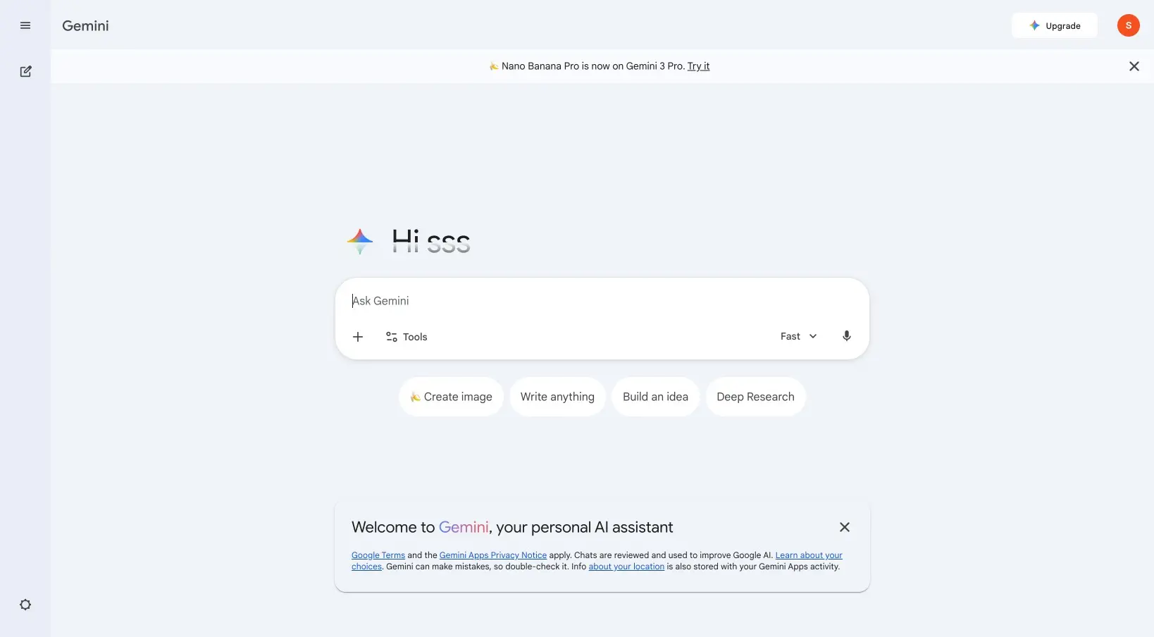 Gemini 是您的个人AI助手，提供创意生成、深度研究和智能对话服务