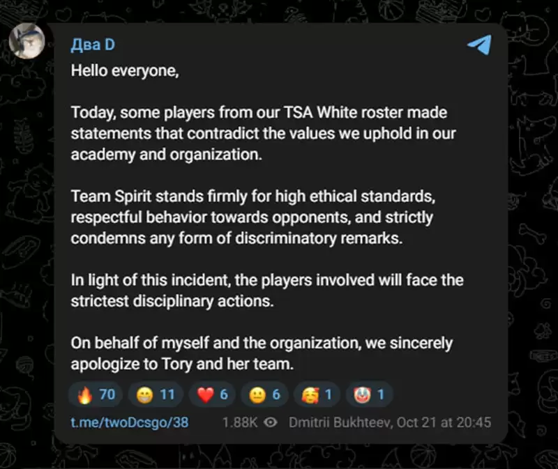 电竞圈性别歧视风波：Spirit青训队员训练赛侮辱女选手，俱乐部道歉引发行业反思