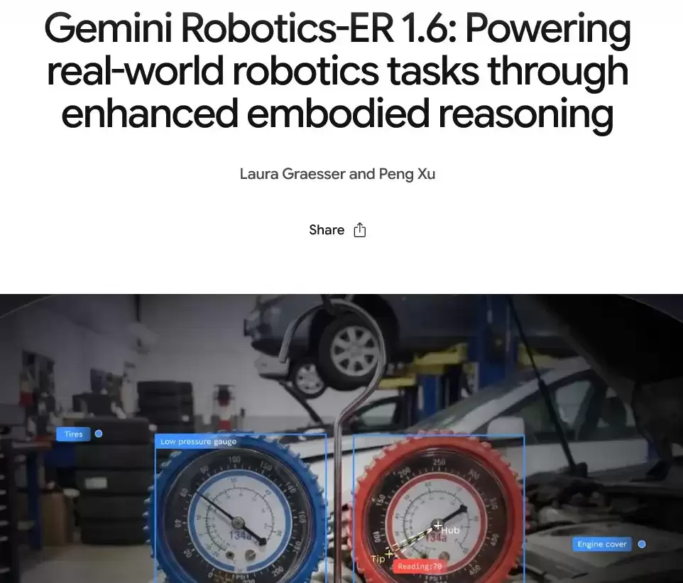 Gemini Robotics ER 1.6 模型示意图