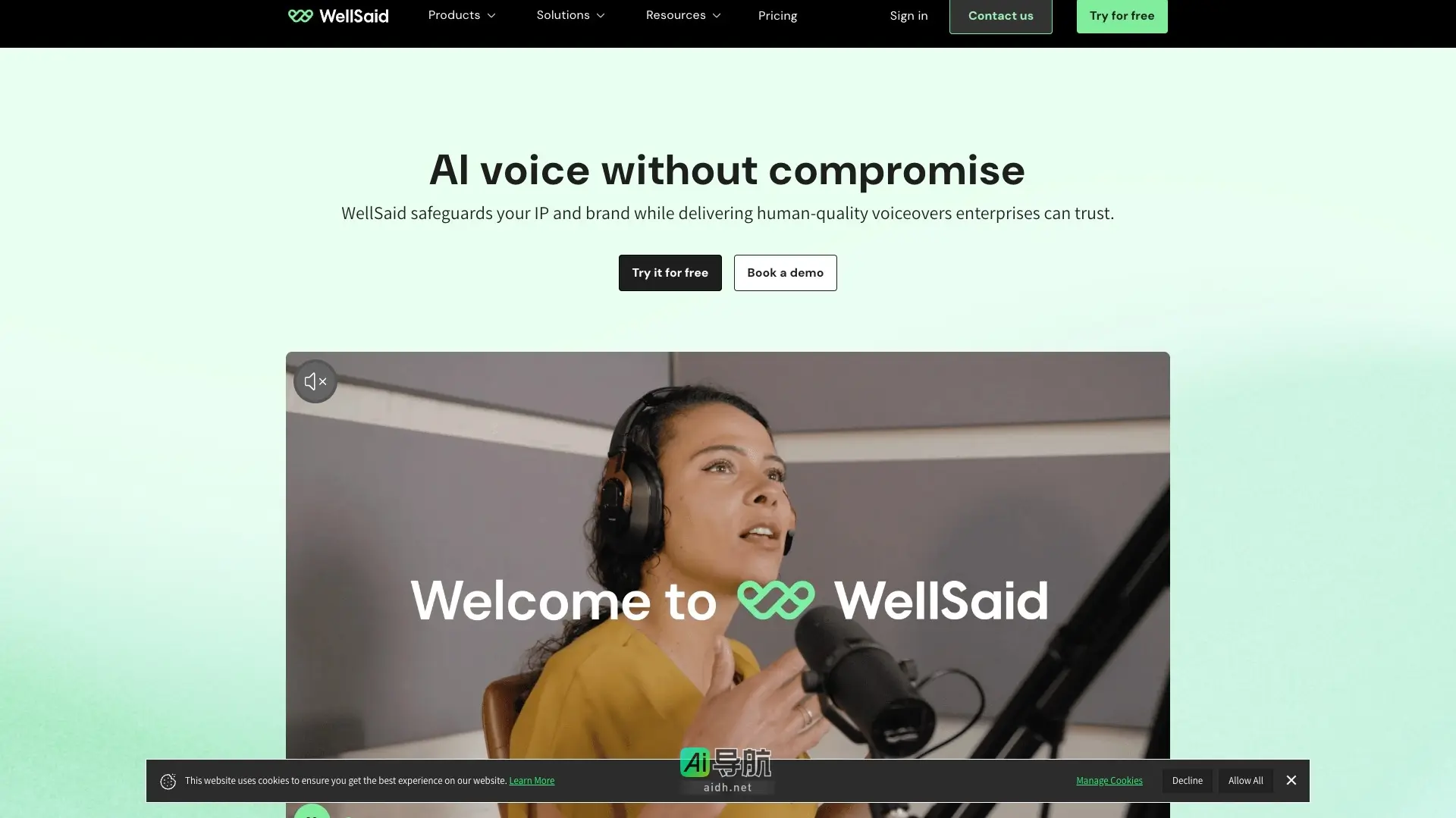 WellSaid 提供高质量AI语音服务，助力企业快速、安全地生成可信赖的语音内容