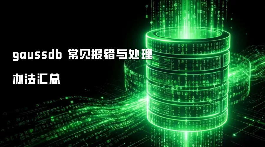 gaussdb 常见报错与处理办法汇总