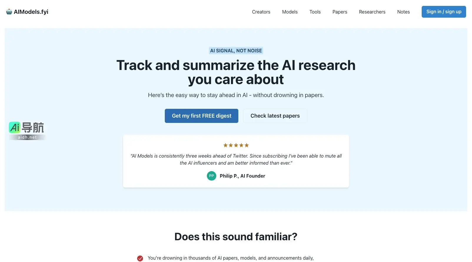 AI models AIModels.fyi帮助研究者快速筛选重要AI研究，节省时间，保持领先