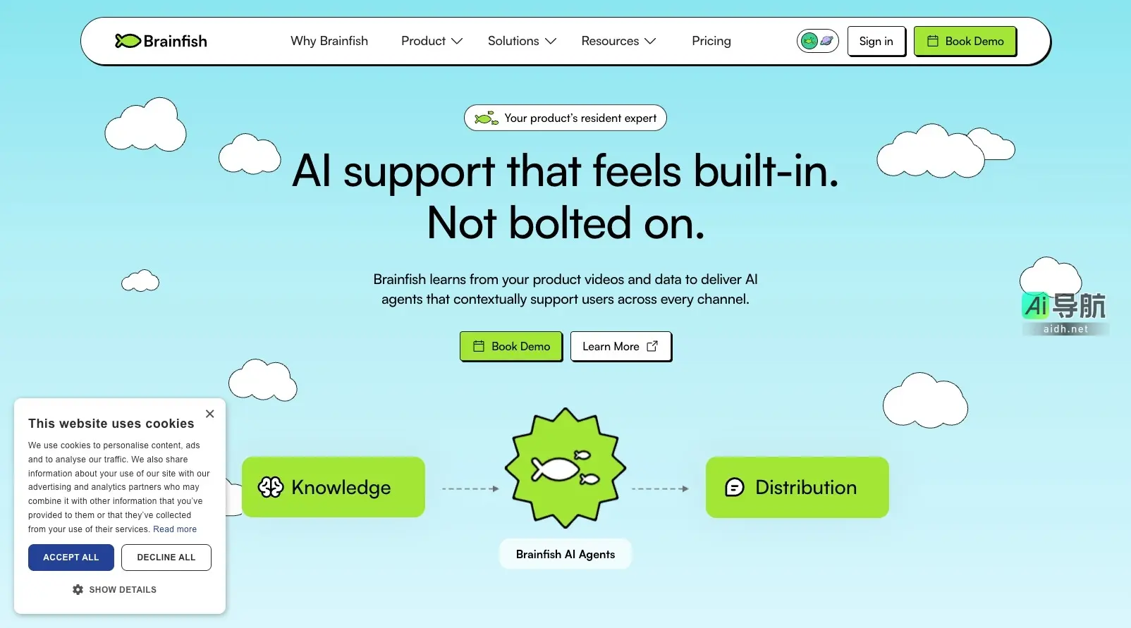 Brainfish 通过自学习AI提供实时支持，提升用户体验，减轻客服负担