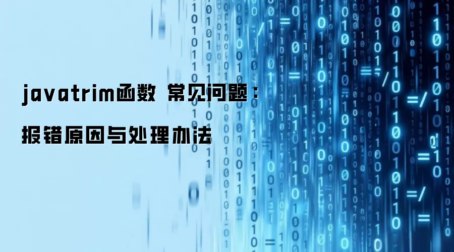 javatrim函数 常见问题：报错原因与处理办法