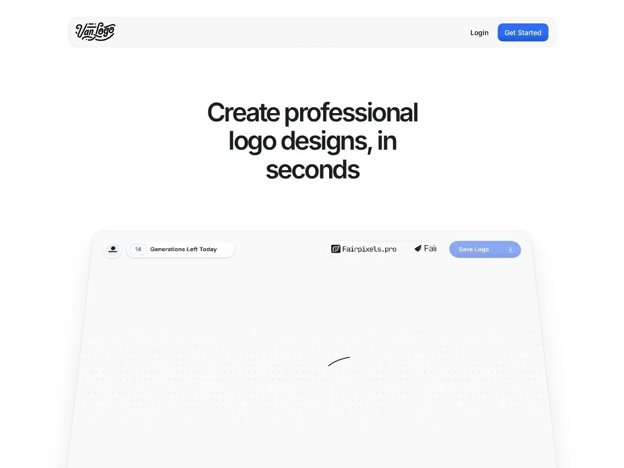 vanLogo 提供专业、个性化的Logo设计服务，快速生成独特标志，按需付费，无订阅限制