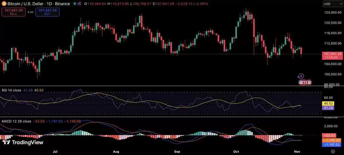 比特币价格走势分析：失守10.8万美元后，关键支撑在哪里？