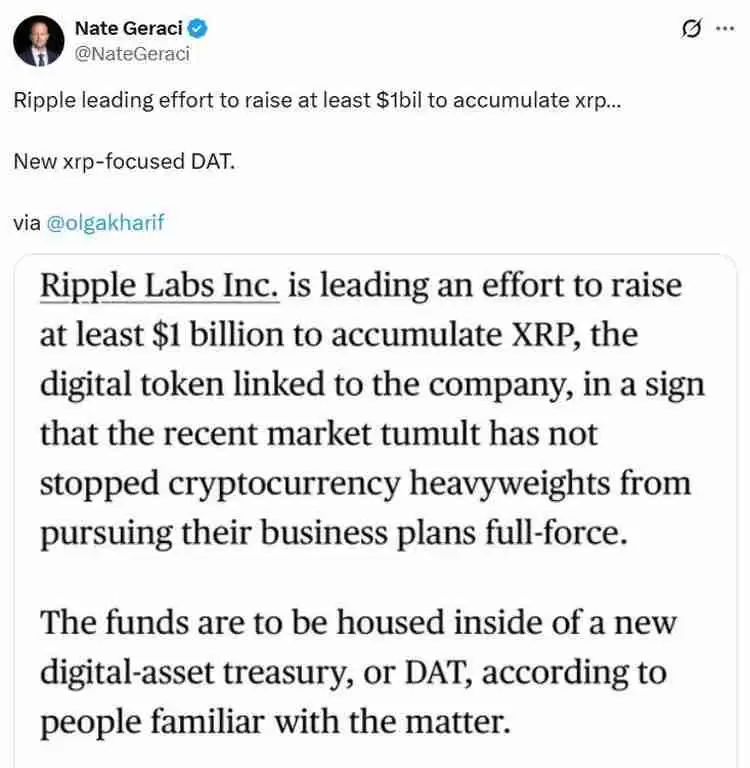 Ripple企业财库战略与XRP持有量关系图