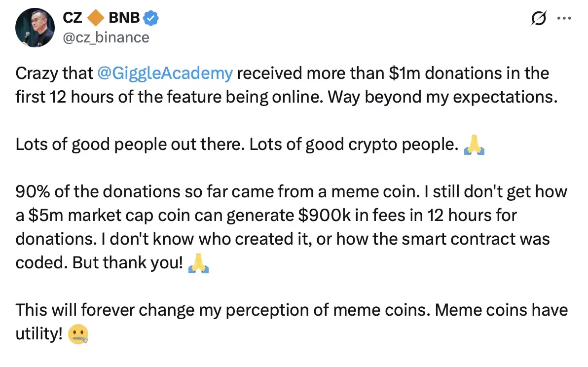 GIGGLE代币慈善捐赠机制