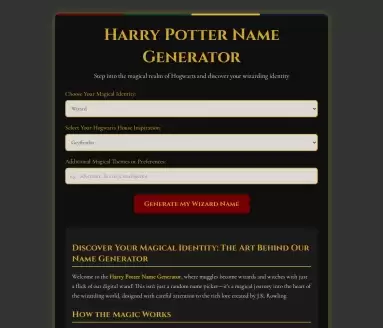 Harry Potter Name Generator