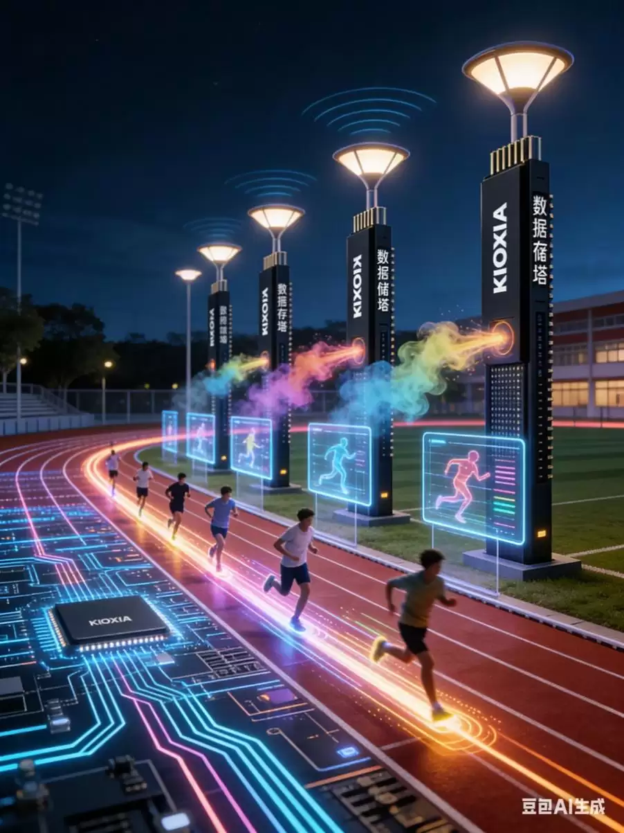 AI创意作品展示：存储核心与宏大校园叙事结合的场景