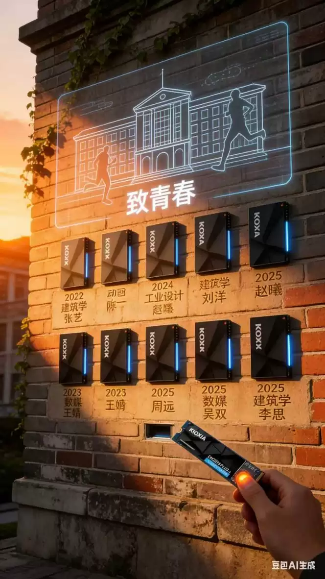 AI创意作品展示：强调金属质感与机械结构的存储产品艺术图