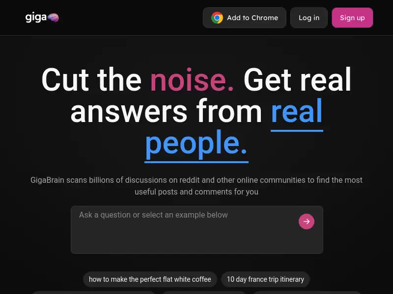 TheGigaBrain : 找到真人真心回答的Reddit和其他社区