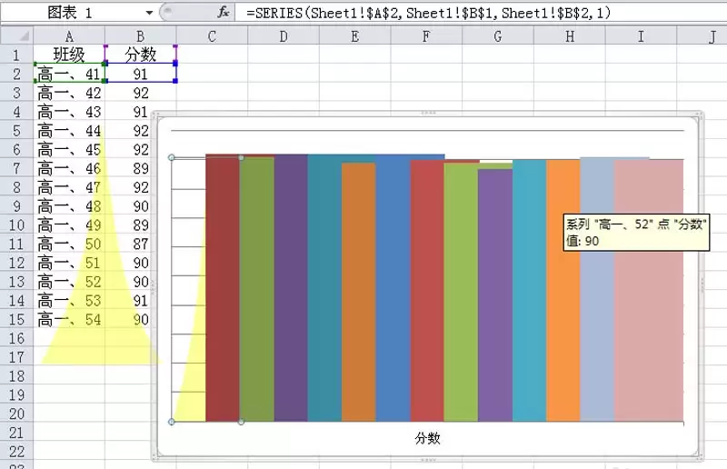 excel表格怎么设置彩色的交叉图表