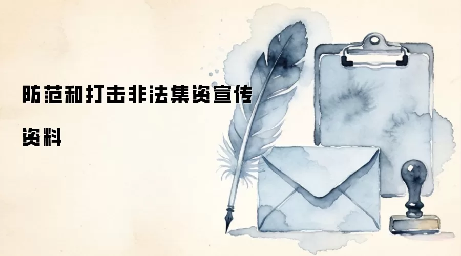 防范和打击非法集资宣传资料