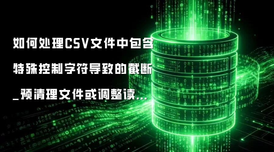 如何处理CSV文件中包含特殊控制字符导致的截断_预清理文件或调整读取字节设定
