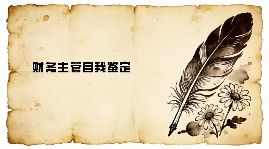 财务主管自我鉴定