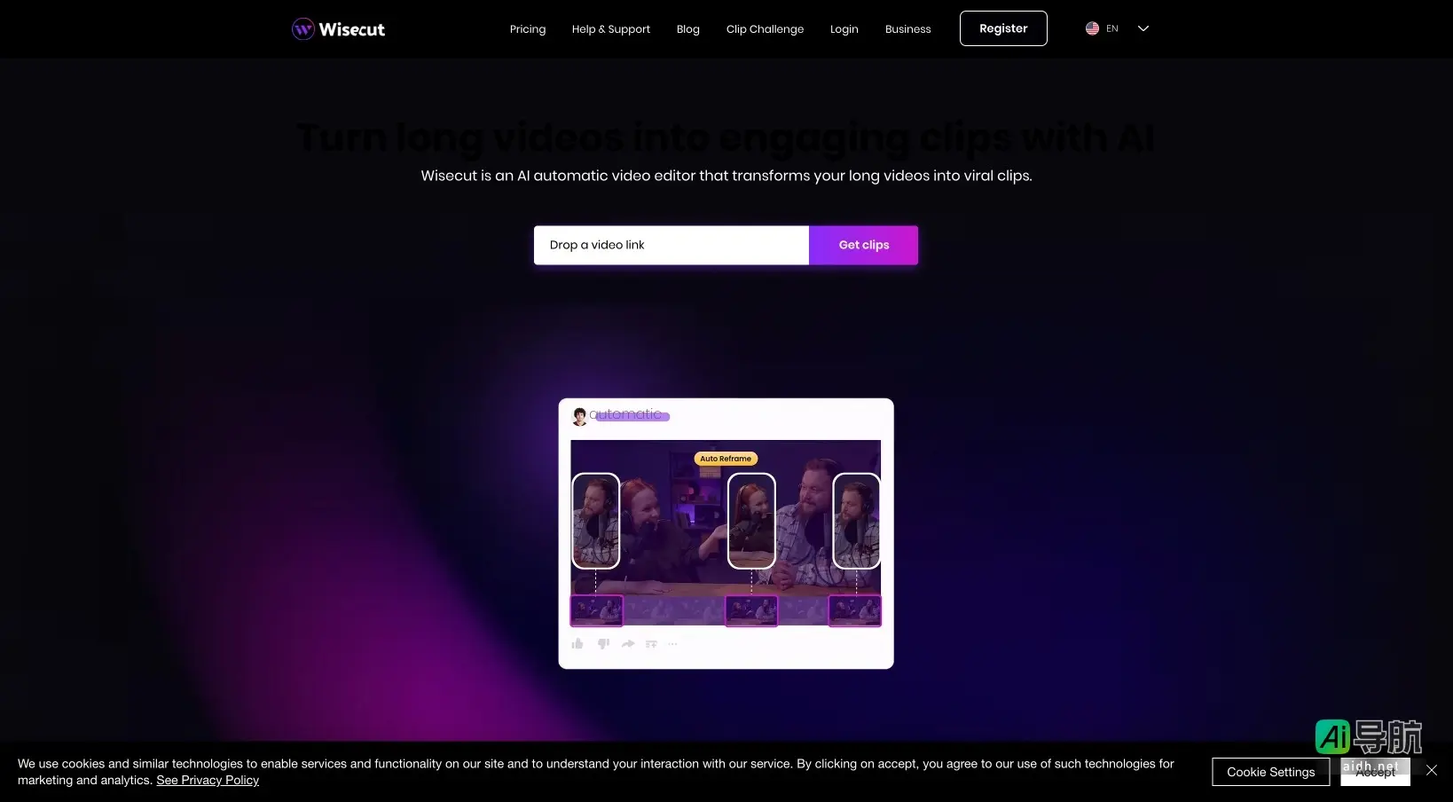 Wisecut AI 通过自动化编辑将长视频转化为引人入胜的短片，提升内容创作效率