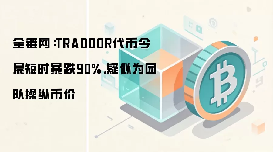 全链网：TRADOOR代币今晨短时暴跌90%，疑似为团队操纵币价