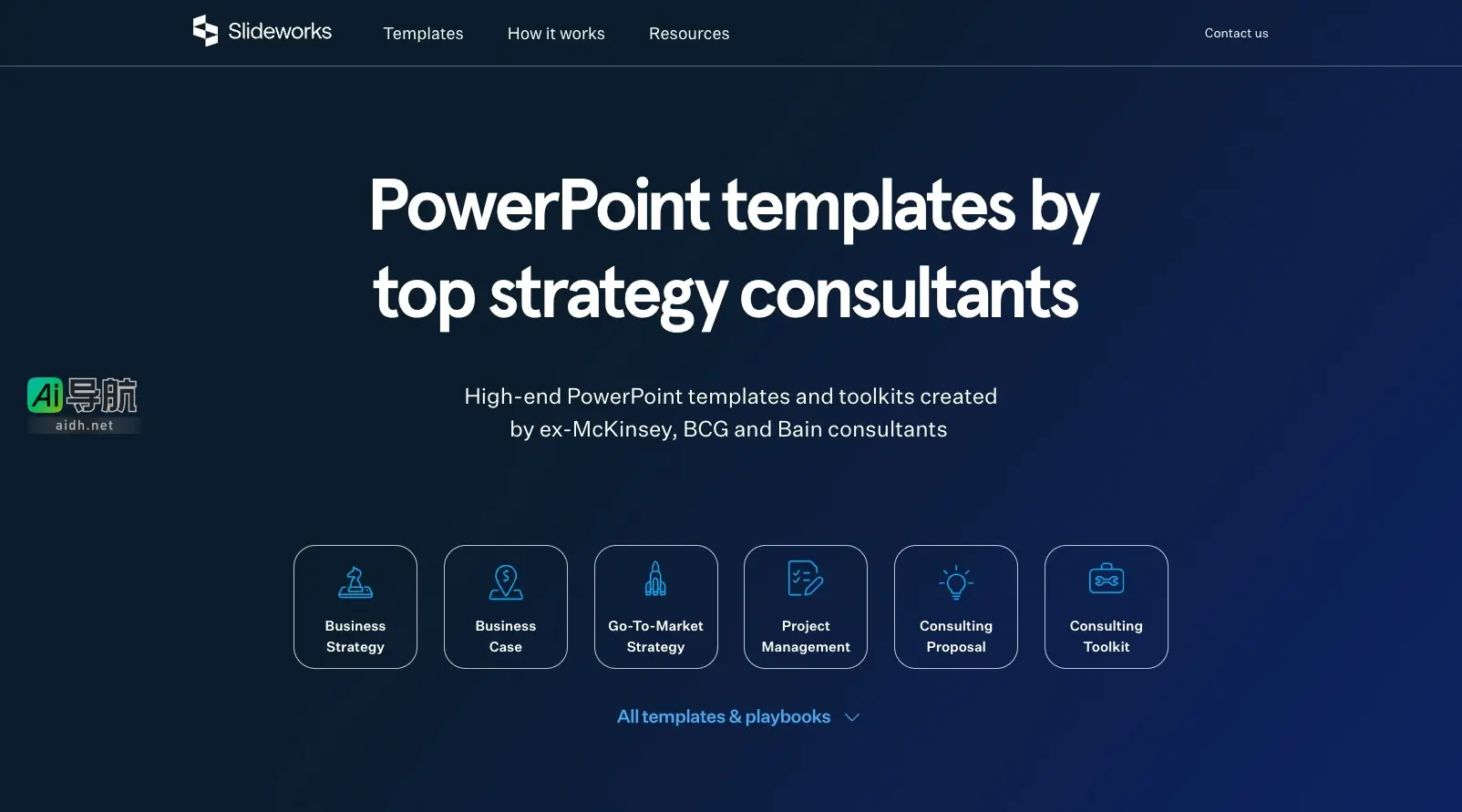 Slideworks 提供高端咨询类 PowerPoint 模板，助力用户快速创建专业战略演示