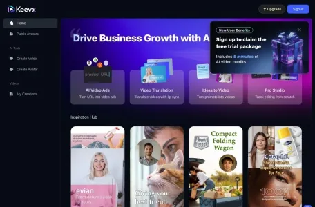 Keevx – 5分钟生成AI数字人视频工具-一款专为海外中小企业和创作者打造的AI数字人视频创作平台