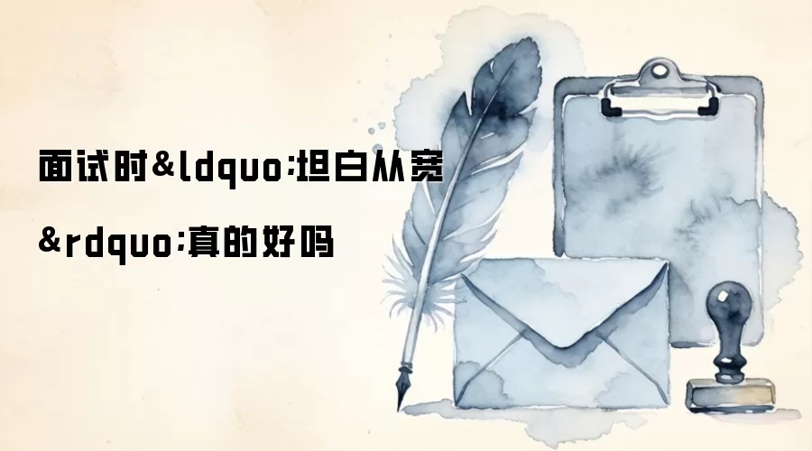 面试时&ldquo;坦白从宽&rdquo;真的好吗