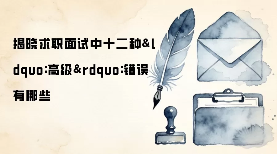 揭晓求职面试中十二种&ldquo;高级&rdquo;错误有哪些