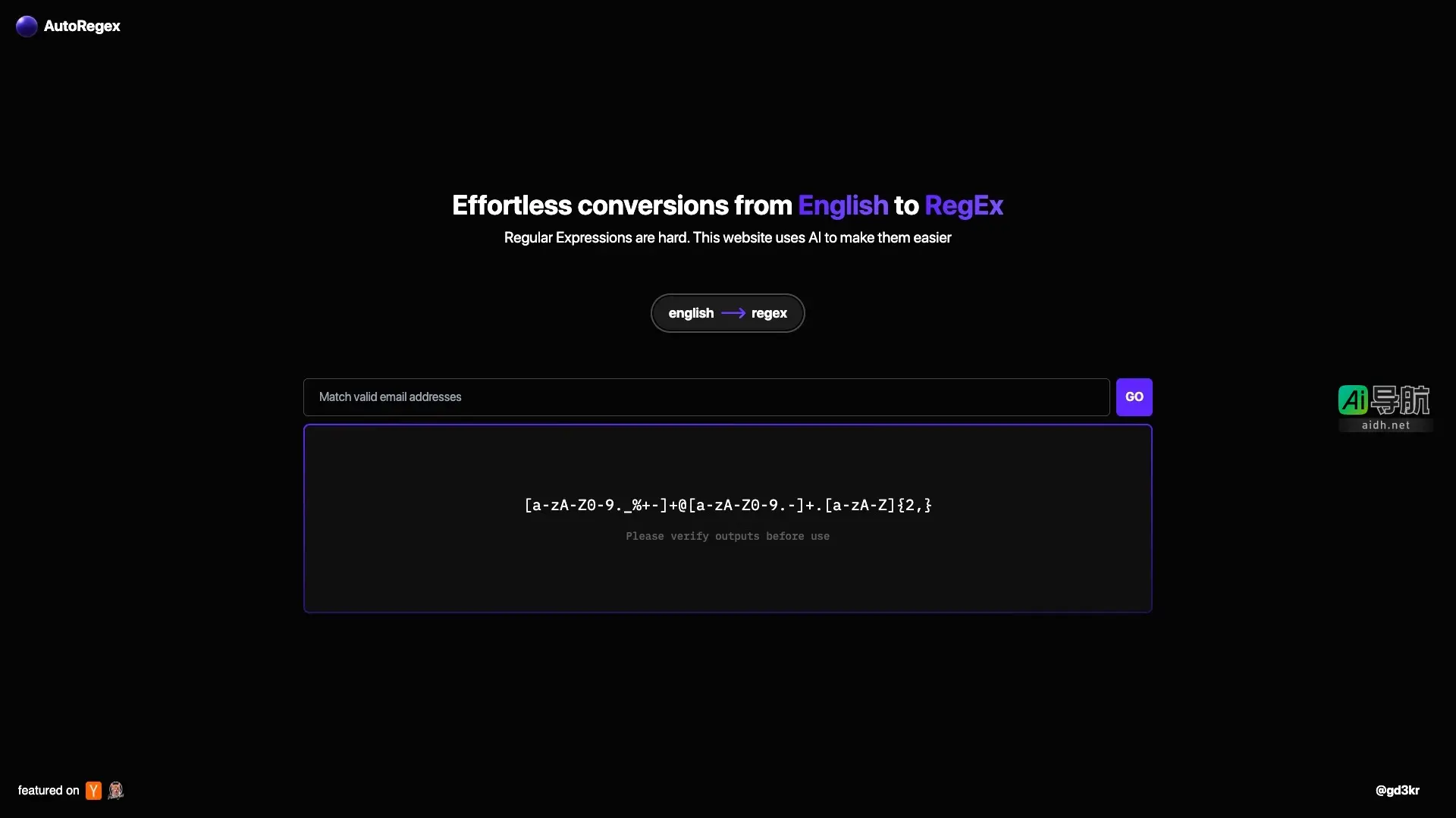 AutoRegex 利用AI简化英语到正则表达式的转换
