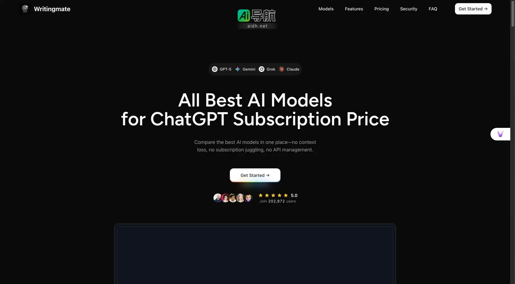 Writingmate Chat 提供统一平台，便捷比较和使用多种AI模型，提升创作效率