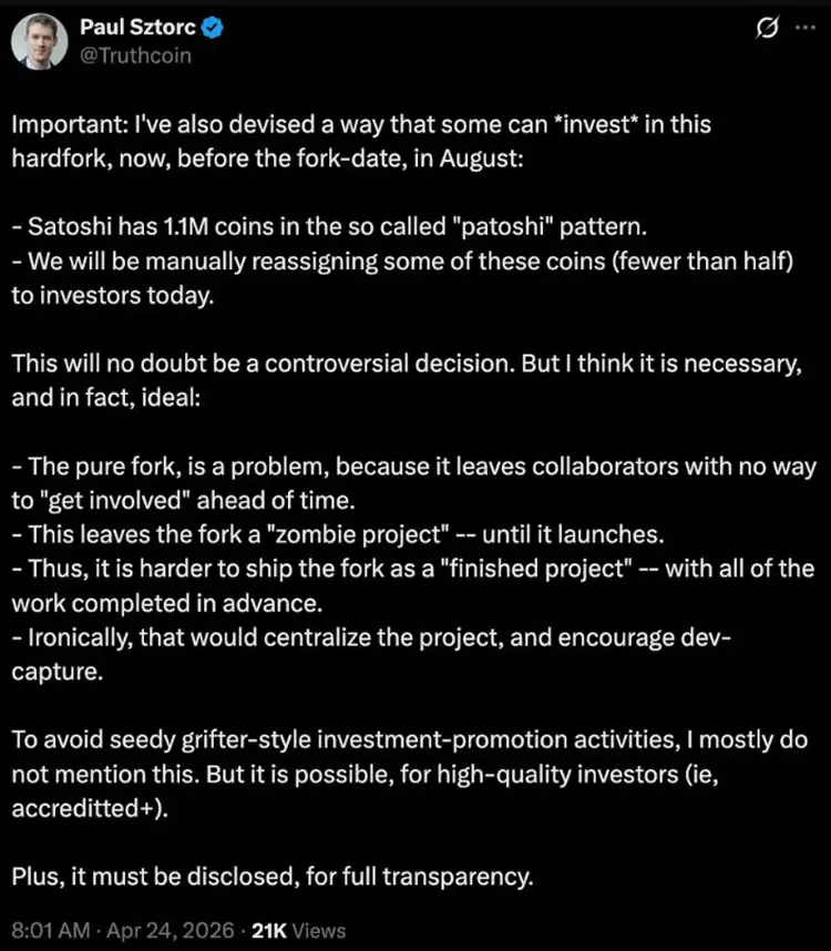 区块链开发者保罗·斯托克助力:比特币（BTC）硬分叉产物eCash解析