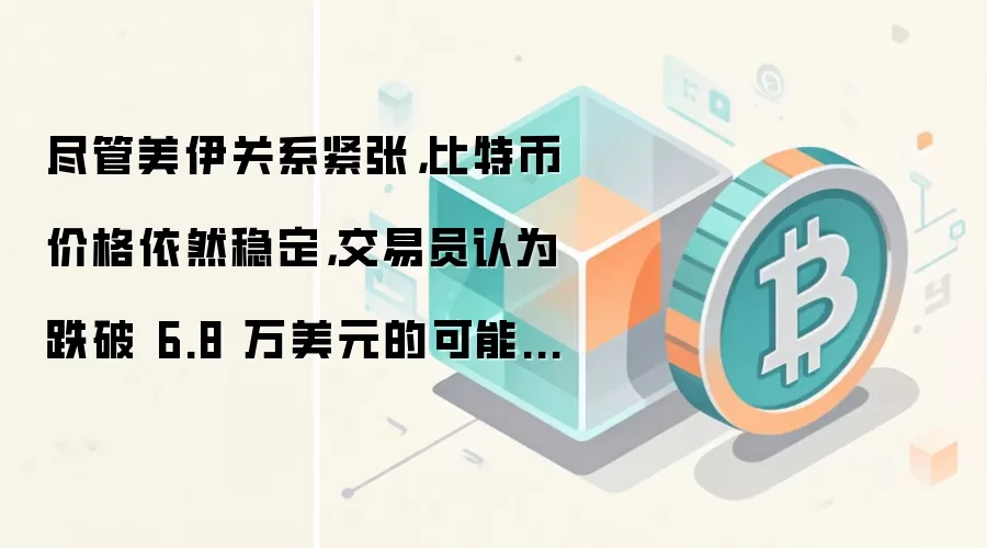 尽管美伊关系紧张，比特币价格依然稳定，交易员认为跌破 6.8 万美元的可能性不大。