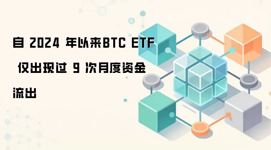 自 2024 年以来BTC ETF 仅出现过 9 次月度资金流出
