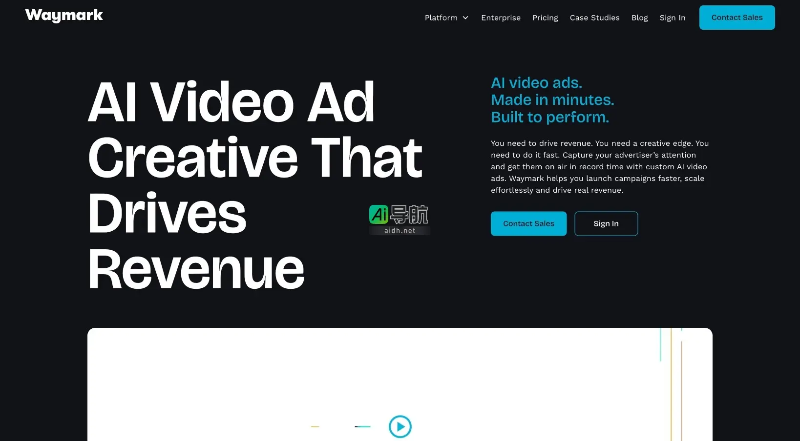 Waymark 提供快速生成高质量AI视频广告的解决方案，助力企业提升收入和市场竞争力
