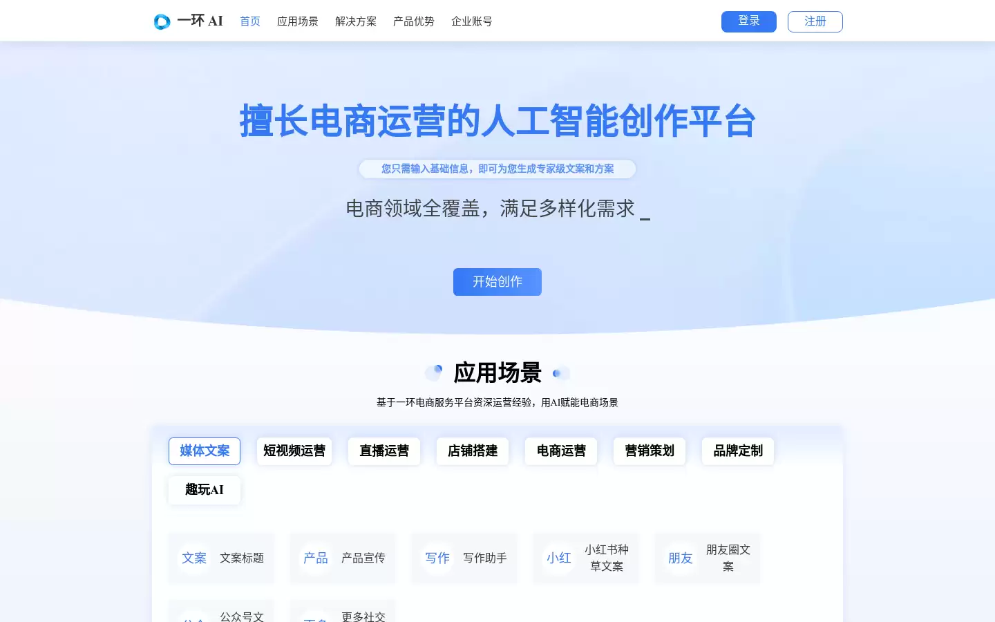 一环 AI : 擅长电商运营的人工智能创作平台