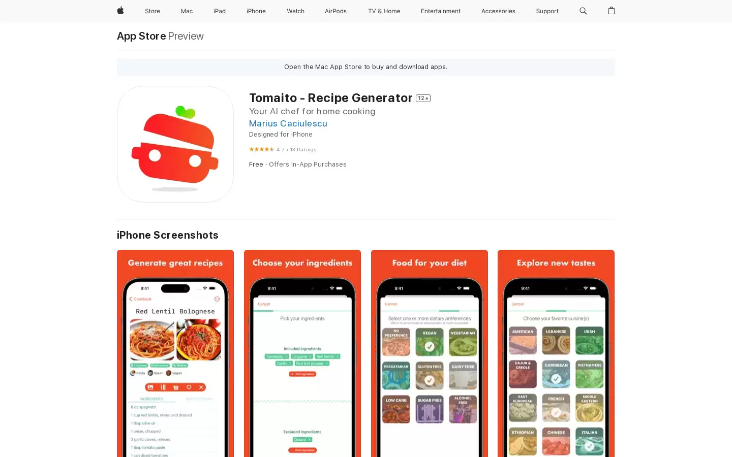 Tomaito : Tomaito - 极致食谱生成器