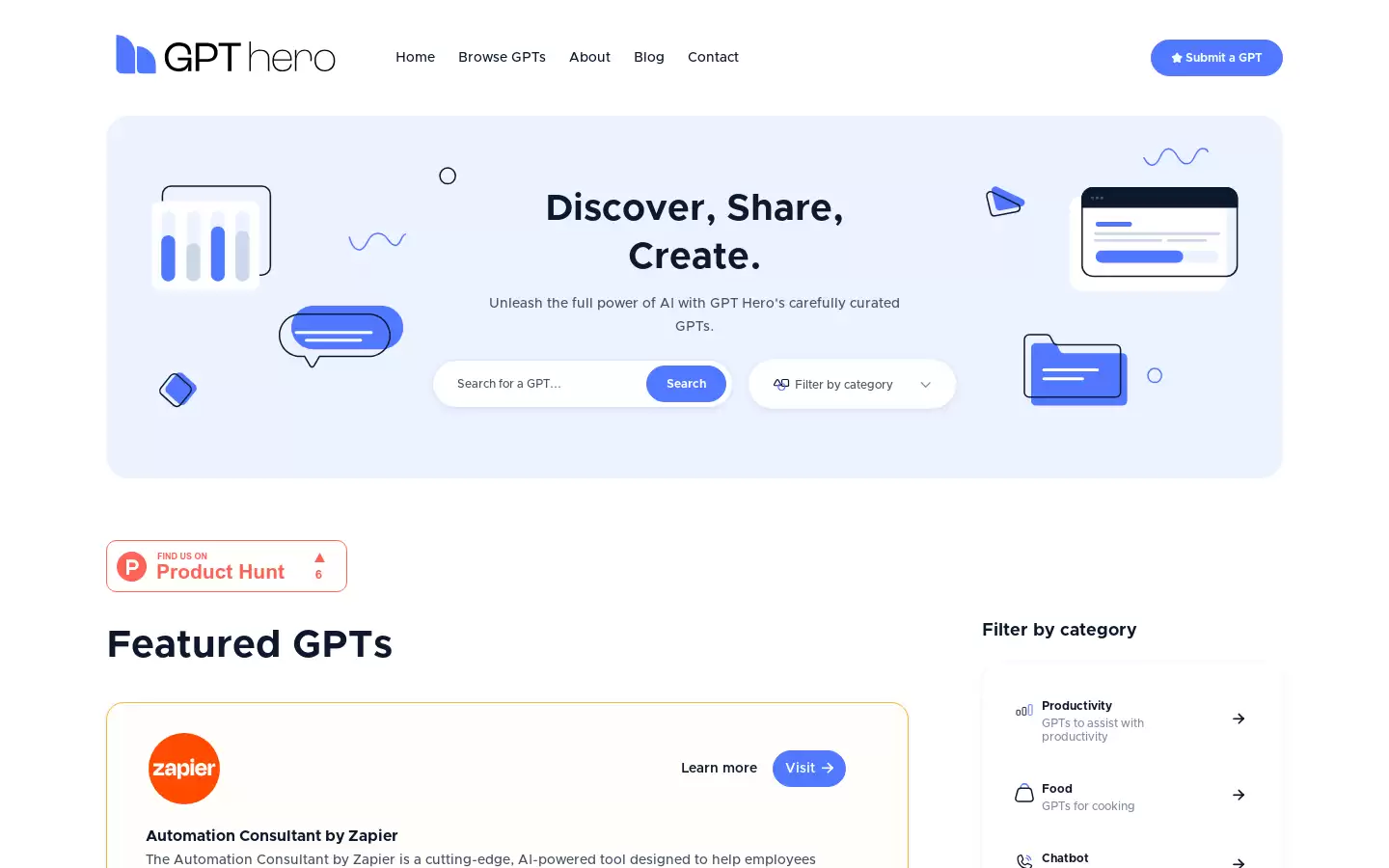 GPT Hero : 解锁GPT技术的力量，连接、合作和发现创新的AI解决方案。
