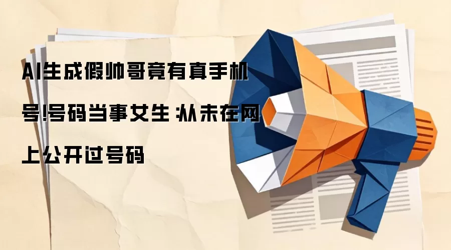 AI生成假帅哥竟有真手机号！号码当事女生：从未在网上公开过号码