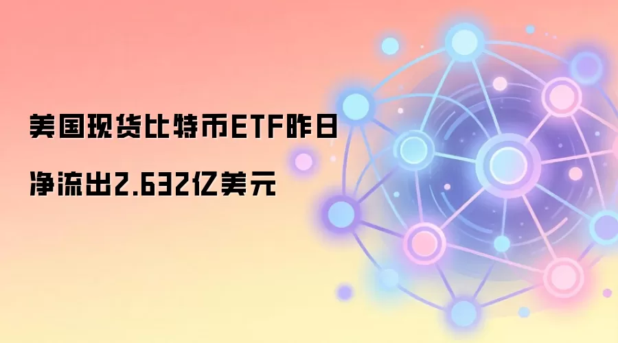 美国现货比特币ETF昨日净流出2.632亿美元