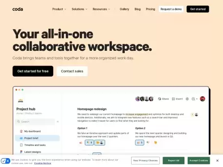 Coda AI-在线协作平台Coda推出的AI写作和文档助手