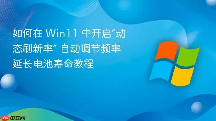如何在 Win11 中开启“动态刷新率” 自动调节频率延长电池寿命教程