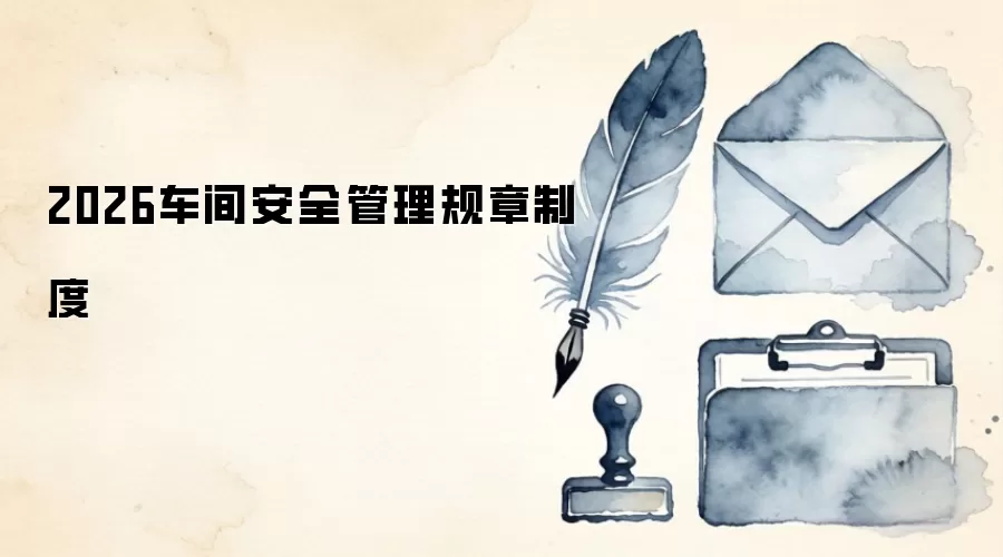 2026车间安全管理规章制度