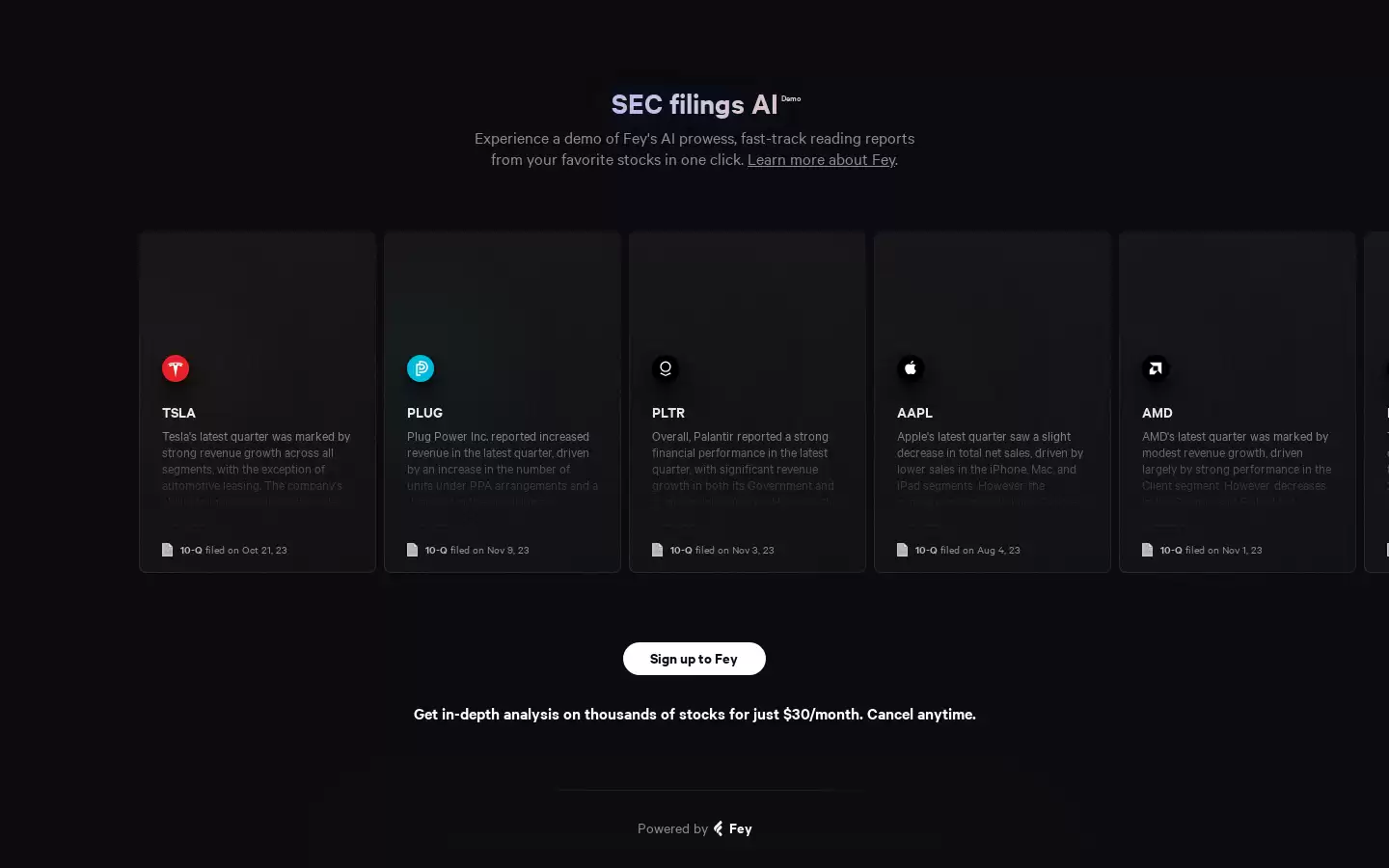 SEC filings : SEC 报告 AI 助手