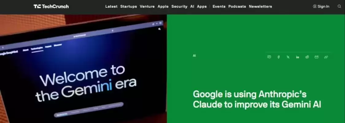 谷歌被曝正使用 Anthropic 的 Claude 模型来改进其 Gemini AI